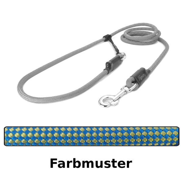 EASYLONG Hundeleine - L - 4m - blau und gelb